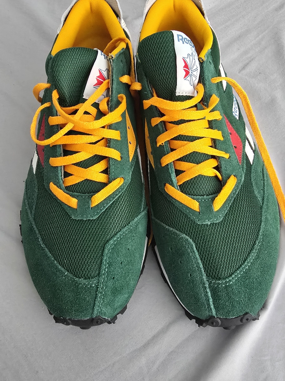 Reebok Green and Yellow Retro Runner Sneakers
